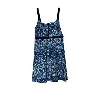 NEW Land's End Ladies Swim Dress Small Blue Floral Adjustable Straps